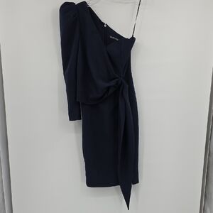 Lavish Alice Blue Asymmetrical Tie Front One Shoulder Dress Size 2